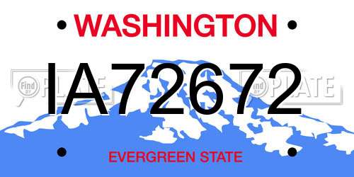 IA72672 Washington License Plate