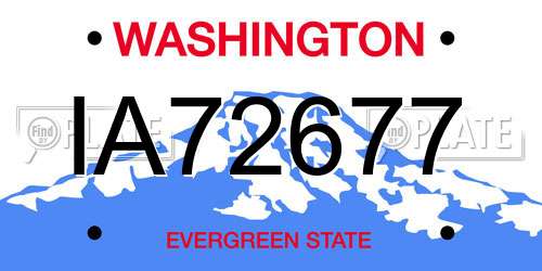 IA72677 Washington License Plate