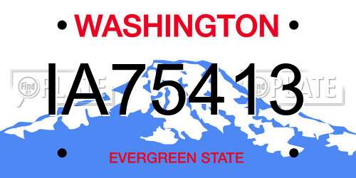 IA75413 Washington License Plate