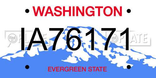 IA76171 Washington License Plate