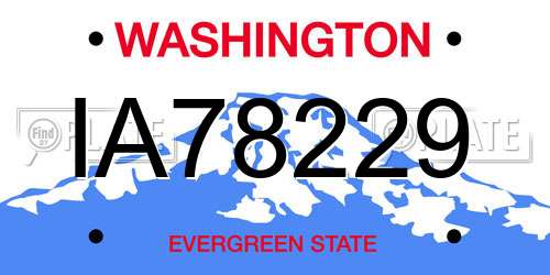 IA78229 Washington License Plate