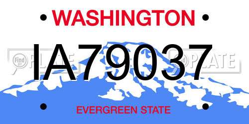 IA79037 Washington License Plate