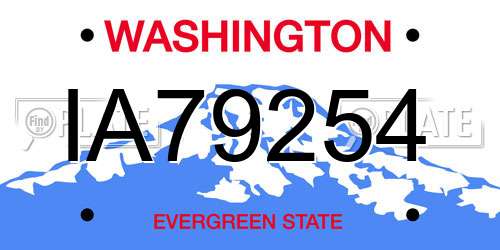 IA79254 Washington License Plate