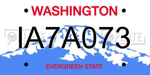 IA7A073 Washington License Plate