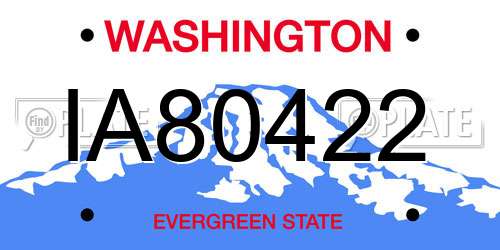 IA80422 Washington License Plate