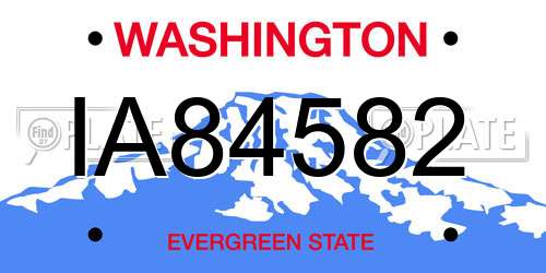 IA84582 Washington License Plate