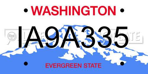 IA9A335 Washington License Plate
