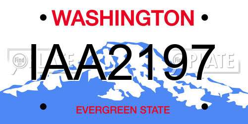 IAA2197 Washington License Plate