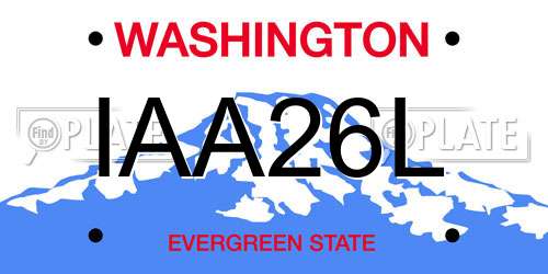 IAA26L Washington License Plate