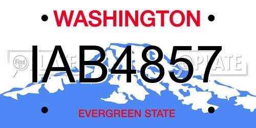 IAB4857 Washington License Plate