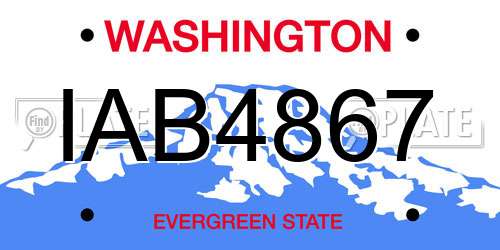 IAB4867 Washington License Plate