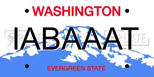 IABAAAT Washington License Plate