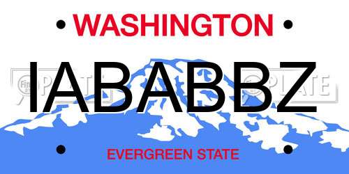 IABABBZ Washington License Plate