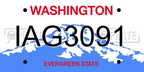 IAG3091 Washington License Plate
