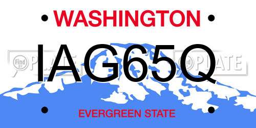 IAG65Q Washington License Plate