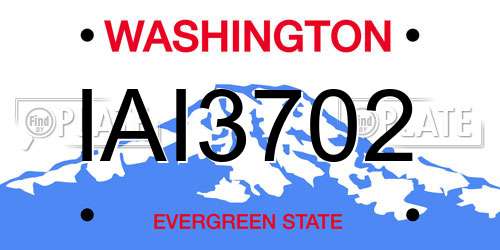 IAI3702 Washington License Plate