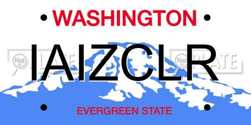 IAIZCLR Washington License Plate