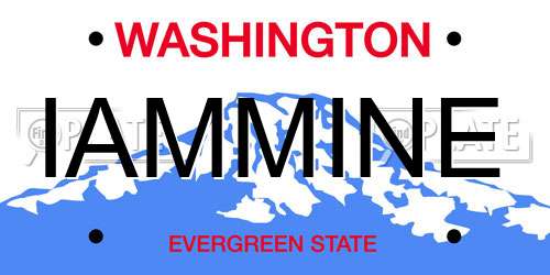 IAMMINE Washington License Plate