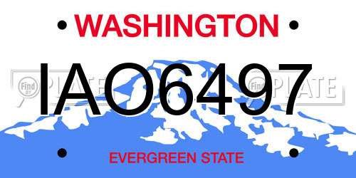 IAO6497 Washington License Plate