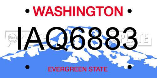 IAQ6883 Washington License Plate