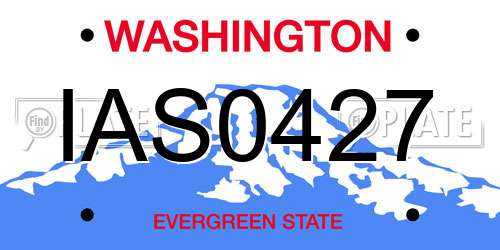 IAS0427 Washington License Plate
