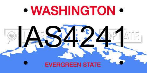 IAS4241 Washington License Plate