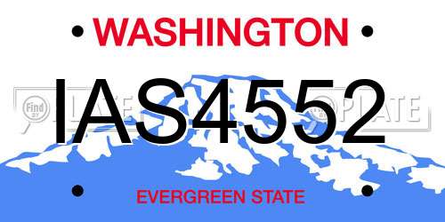 IAS4552 Washington License Plate