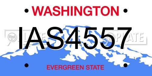 IAS4557 Washington License Plate