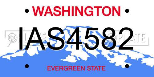IAS4582 Washington License Plate