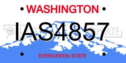 IAS4857 Washington License Plate