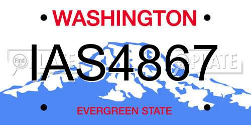 IAS4867 Washington License Plate