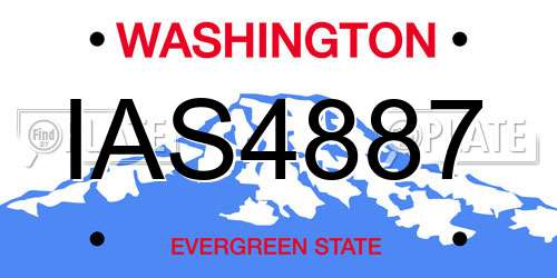 IAS4887 Washington License Plate