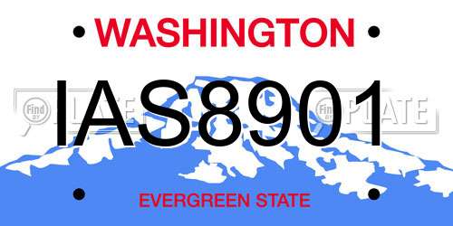 IAS8901 Washington License Plate