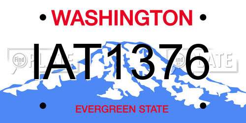 IAT1376 Washington License Plate