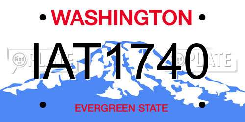 IAT1740 Washington License Plate
