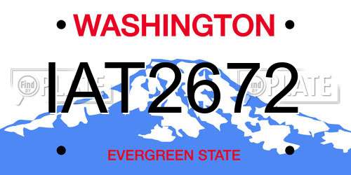 IAT2672 Washington License Plate