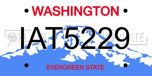 IAT5229 Washington License Plate