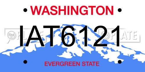 IAT6121 Washington License Plate