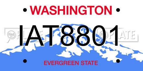 IAT8801 Washington License Plate