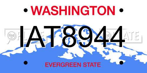 IAT8944 Washington License Plate