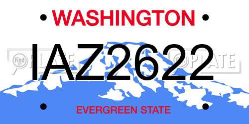 IAZ2622 Washington License Plate