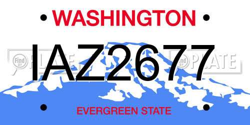 IAZ2677 Washington License Plate