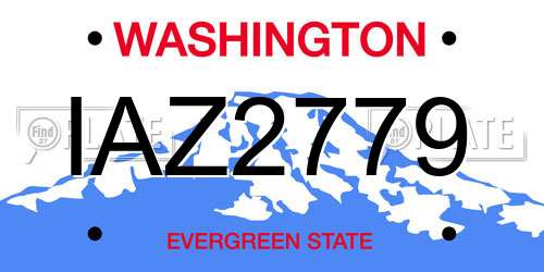 IAZ2779 Washington License Plate