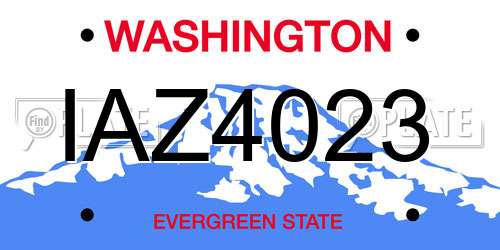 IAZ4023 Washington License Plate