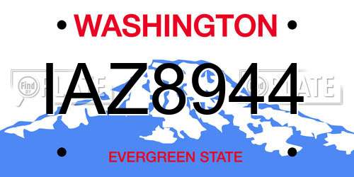 IAZ8944 Washington License Plate