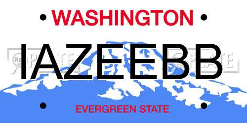 IAZEEBB Washington License Plate