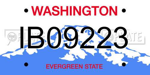IB09223 Washington License Plate