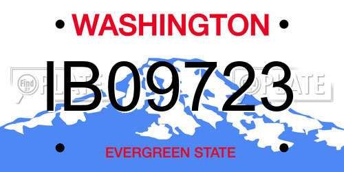 IB09723 Washington License Plate
