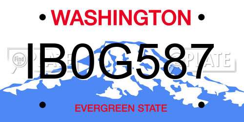 IB0G587 Washington License Plate