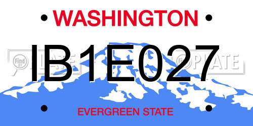IB1E027 Washington License Plate